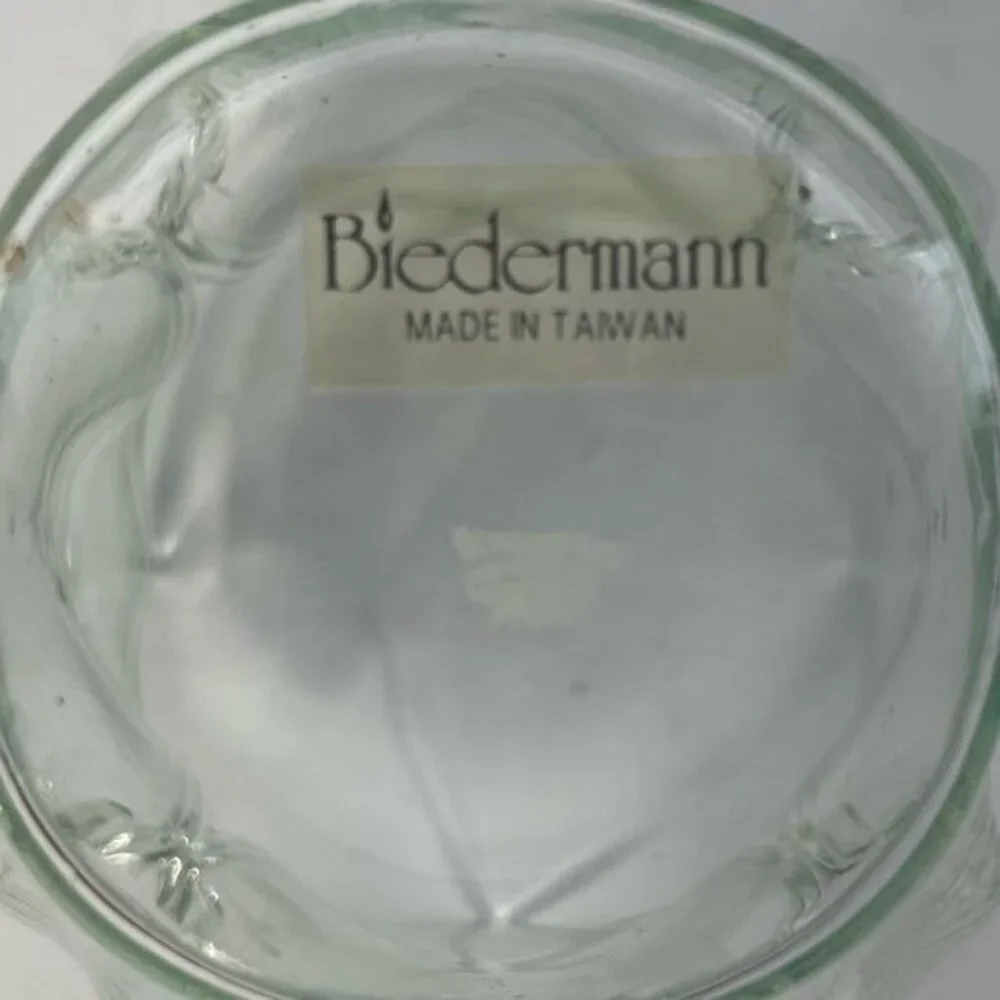 Vintage Biedermann Clear Glass Folded Handkerchief Votive Glass